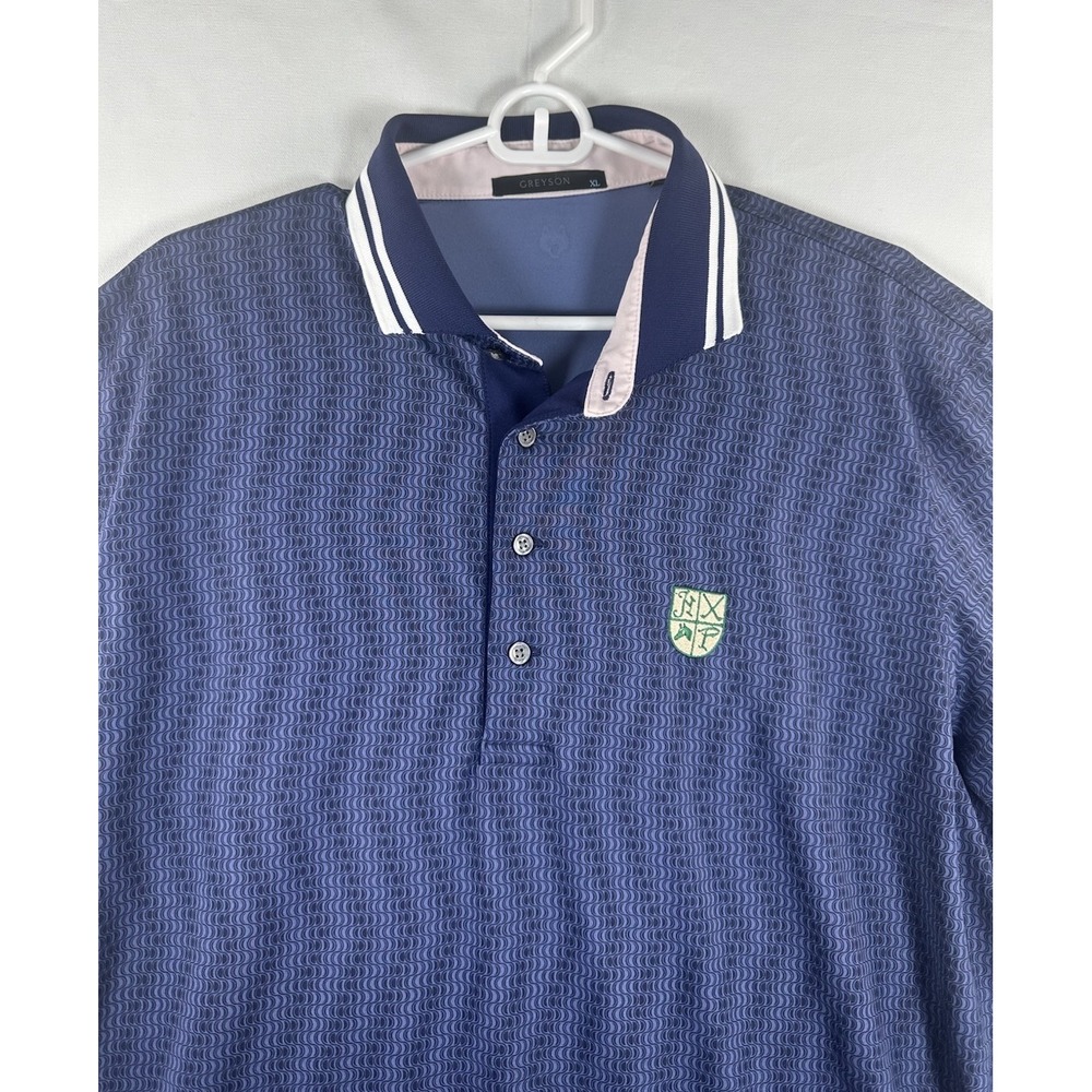Greyson Polo Shirt Mens XL Blue‎ Performance Stretch Hamilton Farms Golf Club